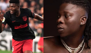 Atletico Madrid star, Thomas Partey and dancehall artiste Stonebwoy