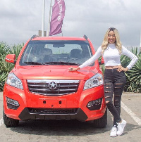 Deborah Vanessah test drive the Kantanka car to the West Hills Mall