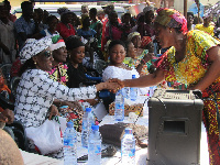 Nana Konadu in her campaign meets with some traders and market women