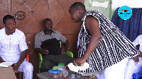 Some Muslim men preparing to have a feast