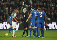 Andre Ayew received a yellow card for simulation in the game against Leicester City