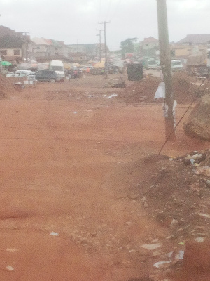 The picture above shows a view of the demolished area to pave way for the road construction