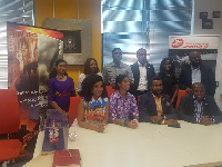 Girl child education advocate, Zuriel Oduwole with some officials of Sahara Group