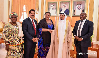 Dr. Bawumia with First Lady Mrs. Rebecca Akufo-Addo & some officials to Ajman Ruler