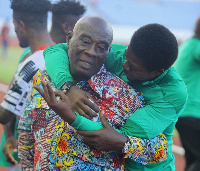 Black Galaxies head coach, Annor Walker and assistant Bismarck K Mensah(Green)