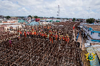 Workers at the Tamale interchange project site