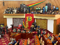 The Chief Justice and the Speaker of Parliament are seated ahead of this year's SONA