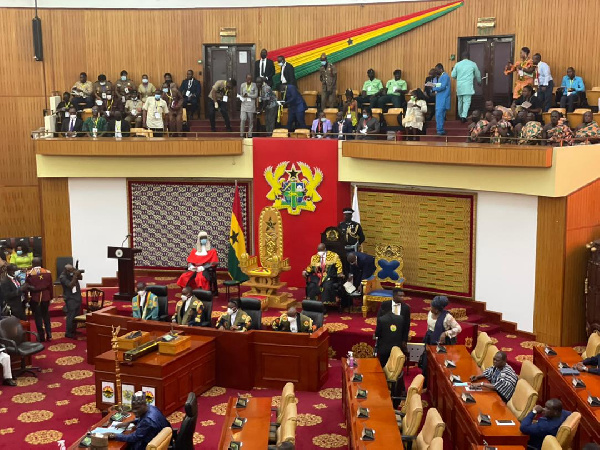 The Chief Justice and the Speaker of Parliament are seated ahead of this year's SONA