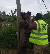 The men as they tried to stop the ECG officials from doing their work