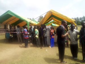 Hundreds of people trooped to the polling station to vote