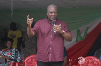 John Mahama speaking to the delegates