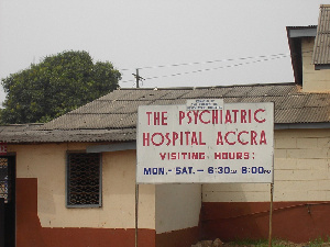 Accra Psychiatric hospital signpost.