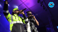 Rudeboy performing with Sarkodie at Rapperholic 2019