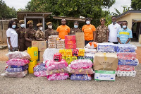 Donors pose with officers