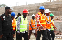 The Minister (3rd R) inspecting one of the facilities recently