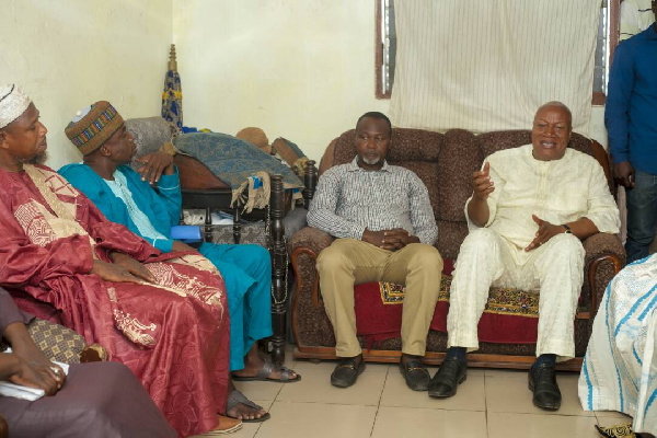 Prof Joshua Alabi and Nii Amasah Namoale interact with some Zongo Chiefs