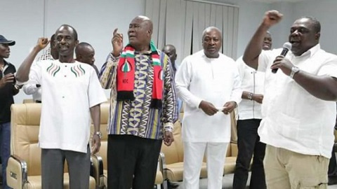 Former President John Dramani Mahama with some party executives