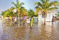 About 2,000 residents were displaced following tidal flooding