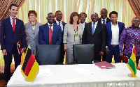 Vice President Dr Mahamudu Bawumia [fourth from right] witnessed the signing of the MoU