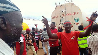 Some protesters at the Buipe depot