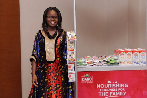 Arla Dano Country Manager, Fatoumata Doro with packs of the new DANO Coffee flavoured milk