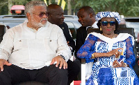 Former President Jerry John Rawlings with wife Nana Konadu Agyemang Rawlings