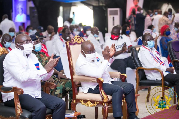 Vice President, Dr. Mahamudu Bawumia , President Akufo-Addo and NPP Chairman, Freddie Blay