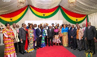 Akufo-Addo in a group photo with newly sworn in ministers