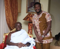 Asamoah Gyan and Otumfuo Osei Tutu II