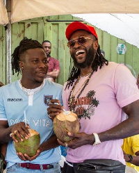 Dancehall artiste Stonebwoy and Togolese footballer Emmanuel Adebayor