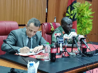 Chief of Army Staff, Lt.-Gen. Tukur Buratai (R) and Egyptian Ambassador to Nigeria, Amb. Assem Elsei