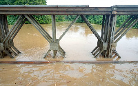 Bridges linking the communities have been covered by the flood