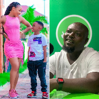 A grid of Akuapem Poloo, her son and Rashid Yakubu