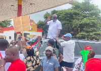 The supporters carried placards praising Asiedu's leadership