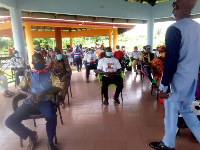 MP for Ekumfi Constituency, Francis Kingsley Ato Cudjoe with some constituents