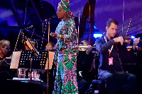 Angelique Kidjo performs at WOMAD in the United Kingdom in 2016.