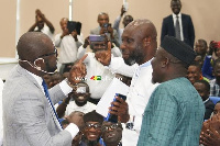 George Afriyie (second right) with GFA president Kurt Okraku