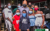 Samuel Okudzeto Ablakwa with some children in his constituency