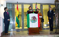 Ghana Mexican Ambassador, Maria De Los Angeles Aguirre addressing a conference.