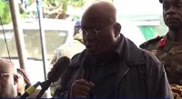 President Akufo-Addo addressing flood victims at Mepe in the Volta Region