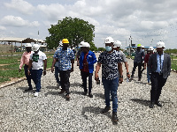 Photo of BOST officials and CSOs on tour of the BOST depot in Bolgatanga