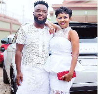 Nana Ama McBrown and her husband Maxwell with the new Range Rover.