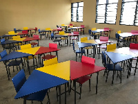 The new furniture supplied to the school