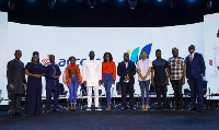 Olumide Olatunji, MD of Access Bank (in white) with Access Bank team and casts of the series