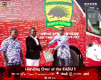 Volvo Ghana hands over bus to Kotoko CEO Nana Yaw Amponsah