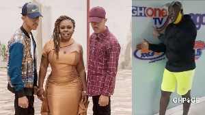 Comedienne Afia Schwarzenegger, her twins and Bukom Banku