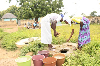 Residents fetching water from sceptic tanks