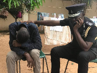 Sgt. Richard Owusu was in tears when his boss COP Dr George Akuffo Dampare visited