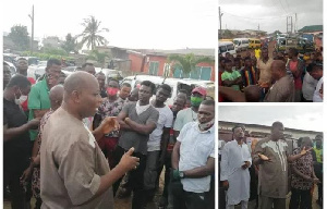 Labaran Yakubu interacting with the drivers