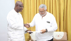 Former President Rawlings and Flagbearer aspirant Kojo Bonsu